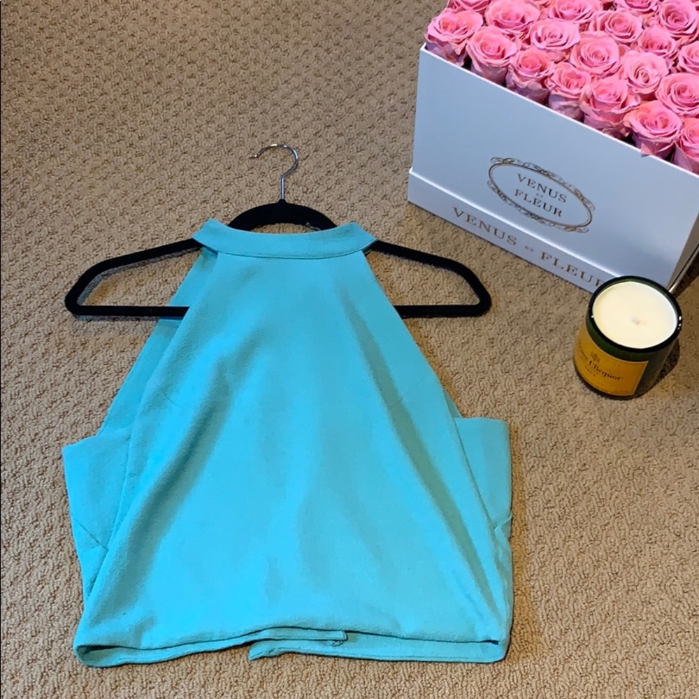 JOA Teal Open Back High Neck Tank Size Medium